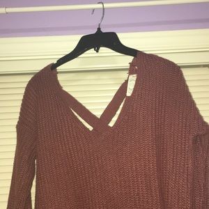 Rose colored oversized sweater (idk the brand)